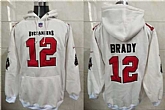 Nike Buccaneers 12 Tom Brady White All Stitched Hooded Sweatshirt,baseball caps,new era cap wholesale,wholesale hats